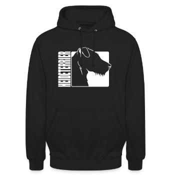 Heideterrier Profil Hunde Jagdhunde Wilsigns - Unisex Hoodie - Schwarz - Vorne - Alina (178cm) & Michal (187cm)