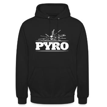 Pyro Explosive Feuerwerk - Unisex Hoodie - Schwarz - Vorne - Alina (178cm) & Michal (187cm)