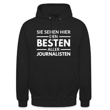 Sie sehen hier den Besten aller Sie sehen hier den - Unisex Hoodie - Schwarz - Vorne - Alina (178cm) & Michal (187cm)
