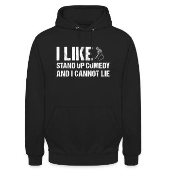 Comedian I Like Stand Up Comedy - Unisex Hoodie - Schwarz - Vorne - Alina (178cm) & Michal (187cm)