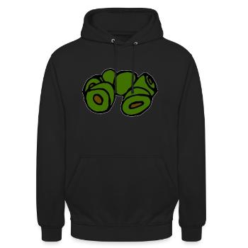 Olives vertes - Sweat-shirt à capuche unisexe - noir - Devant - Alina (178cm) & Michal (187cm)