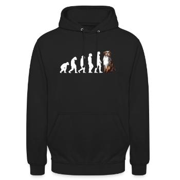 Dog Evolution Aussie - Unisex Hoodie - Schwarz - Vorne - Alina (178cm) & Michal (187cm)