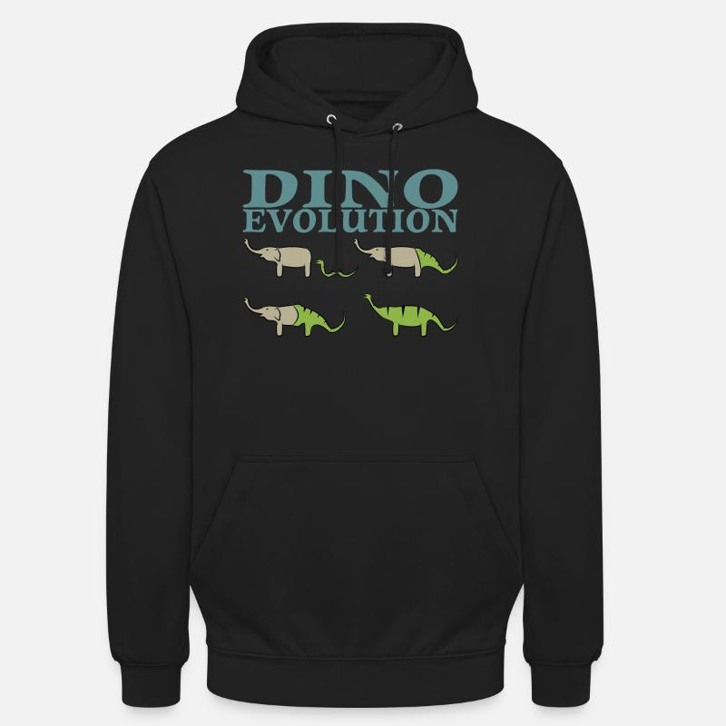 Dino Evolution Dinosaur Elephant - Sweat-shirt à capuche unisexe - noir