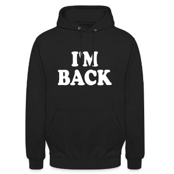 I'm back - Unisex Hoodie - Schwarz - Vorne - Alina (178cm) & Michal (187cm)
