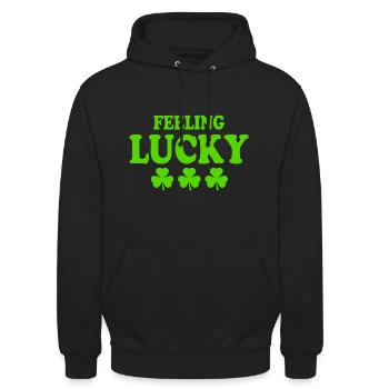 feeling lucky - Unisex Hoodie - black - Front - Alina (178cm) & Michal (187cm)