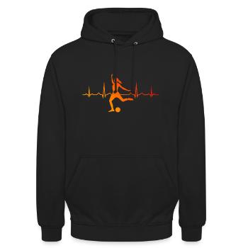 Fussballspielen Fussball Damen Fussballspieler - Unisex Hoodie - Schwarz - Vorne - Alina (178cm) & Michal (187cm)