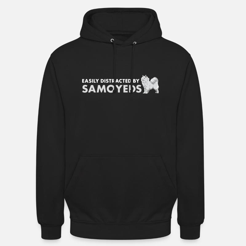 Easily Distracted By Samoyed - Unisex Hoodie - black