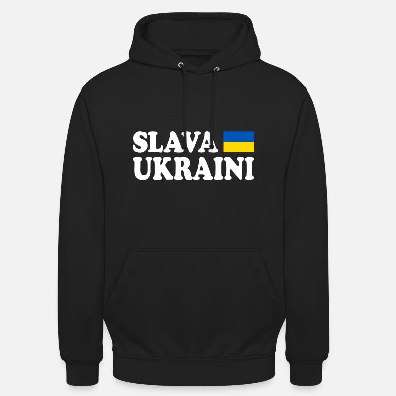 Slava ukraini - Sweat-shirt à capuche unisexe - noir
