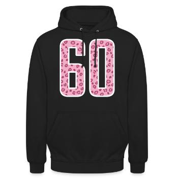 60 Jahre 60er Geschenkidee - Unisex Hoodie - Schwarz - Vorne - Alina (178cm) & Michal (187cm)