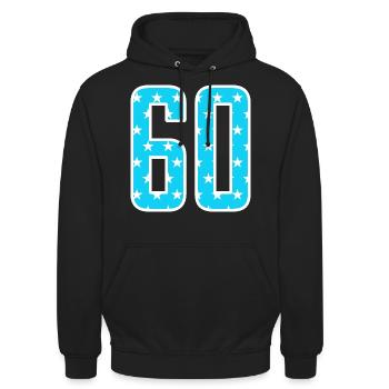 60 Jahre 60er Geschenkidee Geburtstag - Unisex Hoodie - Schwarz - Vorne - Alina (178cm) & Michal (187cm)