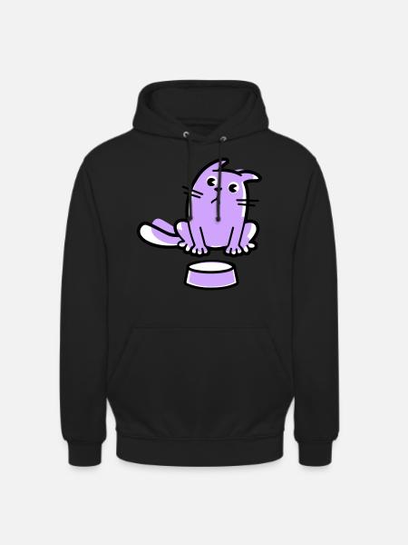 Lila Katze - Unisex Hoodie - Schwarz