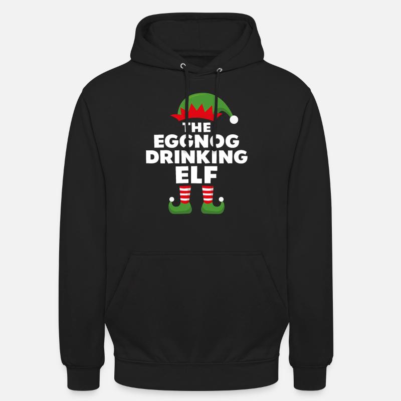 Der Eierlikör trinkende Elf - Unisex Hoodie - Schwarz