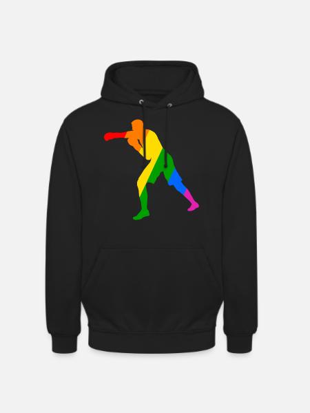 Boxer im Regenbogen - Unisex Hoodie - Schwarz