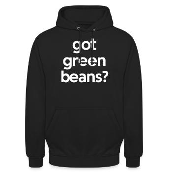 Grüne Bohnen - Unisex Hoodie - Schwarz - Vorne - Alina (178cm) & Michal (187cm)