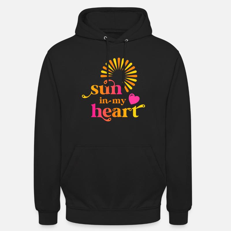 Soleil dans mon cœur - Sweat-shirt à capuche unisexe - noir