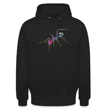 ant - Unisex Hoodie - black - Front - Alina (178cm) & Michal (187cm)