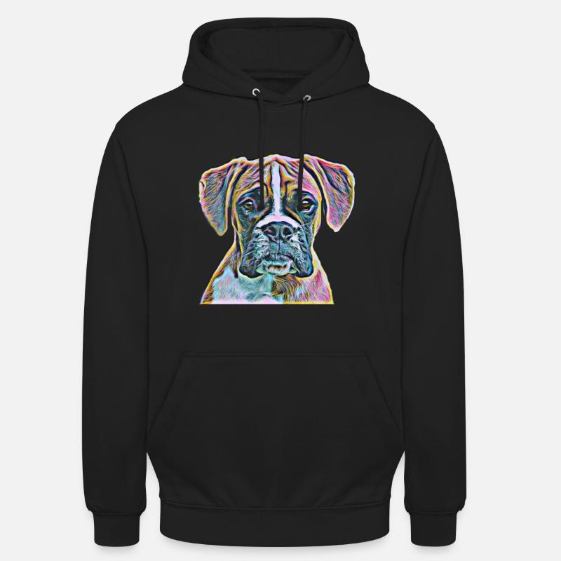 Chiens boxeurs - Sweat-shirt à capuche unisexe - noir