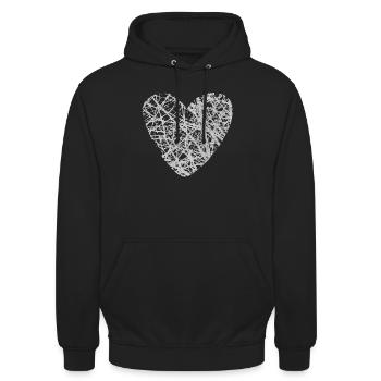 Heart, Heart Symbol, Heart Sign, Hearts, Hearts, - Unisex Hoodie - black - Front - Alina (178cm) & Michal (187cm)