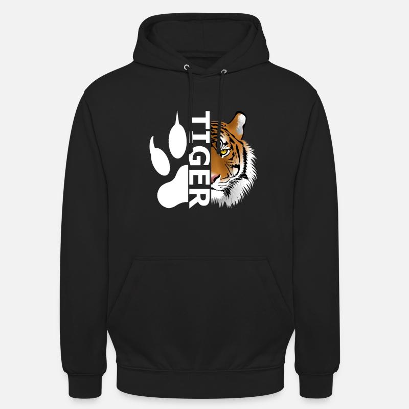 Tigre - Sweat-shirt à capuche unisexe - noir