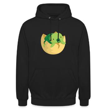 Mignon bébé tortue éclosant de la coquille - Sweat-shirt à capuche unisexe - noir - Devant - Alina (178cm) & Michal (187cm)