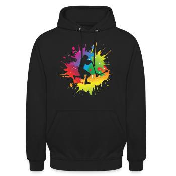 Scooter stunt - Unisex Hoodie - black - Front - Alina (178cm) & Michal (187cm)