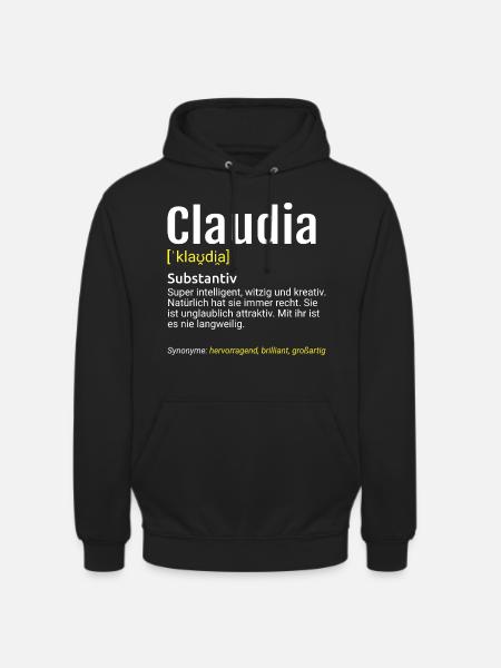 Claudia Name Definition - Unisex Hoodie - Schwarz