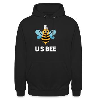USBEE Bee avec clé USB - Sweat-shirt à capuche unisexe - noir - Devant - Alina (178cm) & Michal (187cm)