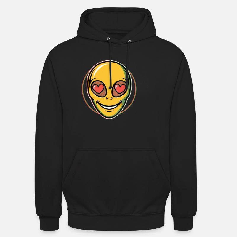 Psychedelic Alien Face Ravers - Unisex Hoodie - black