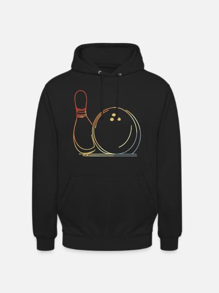 Bowling Ball and Pin Sketch - Unisex Hoodie - black