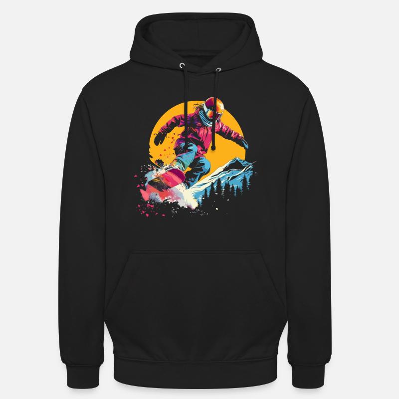 Snowboarder Synthwave - Sweat-shirt à capuche unisexe - noir