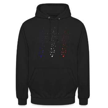 Bleu Blanc Rouge - Sweat-shirt à capuche unisexe - noir - Devant - Alina (178cm) & Michal (187cm)