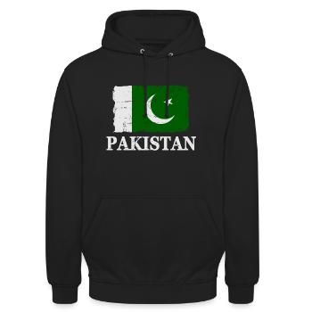 Flag of Pakistan - Drapeau du Pakistan - Sweat-shirt à capuche unisexe - noir - Devant - Alina (178cm) & Michal (187cm)