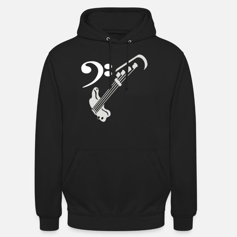 Guitare basse avec clef musicale - Sweat-shirt à capuche unisexe - noir