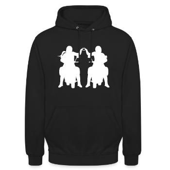 Bikercouple Moto couple Tourer Couple - Sweat-shirt à capuche unisexe - noir - Devant - Alina (178cm) & Michal (187cm)