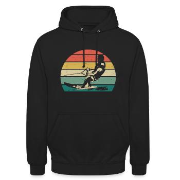 Wakeboarden Herzschlag Wakeboard Wakeboarder - Unisex Hoodie - Schwarz - Vorne - Alina (178cm) & Michal (187cm)
