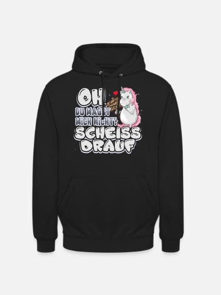 Einhorn - scheiß drauf - Unisex Hoodie - Schwarz