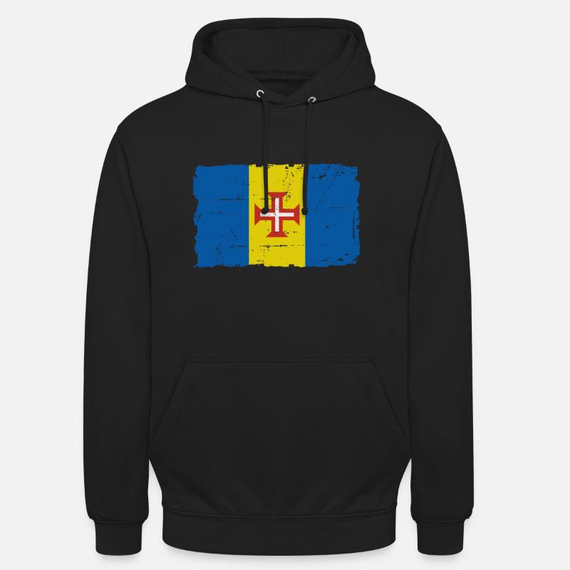 Drapeau de Madère - Drapeau de Madère - Look minable - Sweat-shirt à capuche unisexe - noir