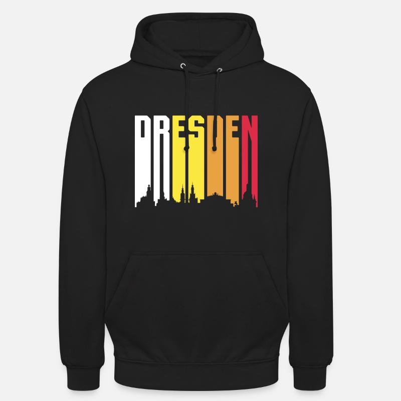 Retro Dresden Skyline Gift - Unisex Hoodie - black
