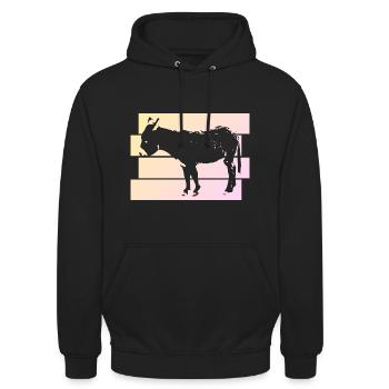 Niedlicher Zwergesel Eselfreund Geschenk - Unisex Hoodie - Schwarz - Vorne - Alina (178cm) & Michal (187cm)