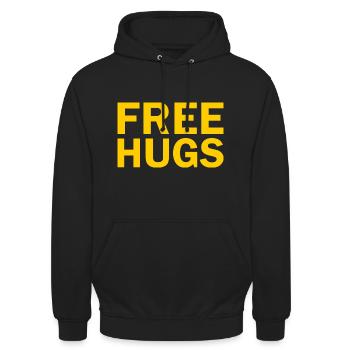 Free hugs - Unisex Hoodie - Schwarz - Vorne - Alina (178cm) & Michal (187cm)