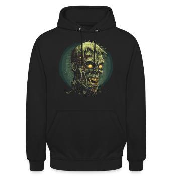 Zombie Halloween Horror Monster - Unisex Hoodie - black - Front - Alina (178cm) & Michal (187cm)