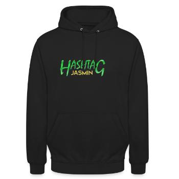 Jasmin als Vorname - Unisex Hoodie - Schwarz - Vorne - Alina (178cm) & Michal (187cm)