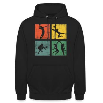 Volleyball Volleyballerin Volleyballspielerin - Unisex Hoodie - Schwarz - Vorne - Alina (178cm) & Michal (187cm)