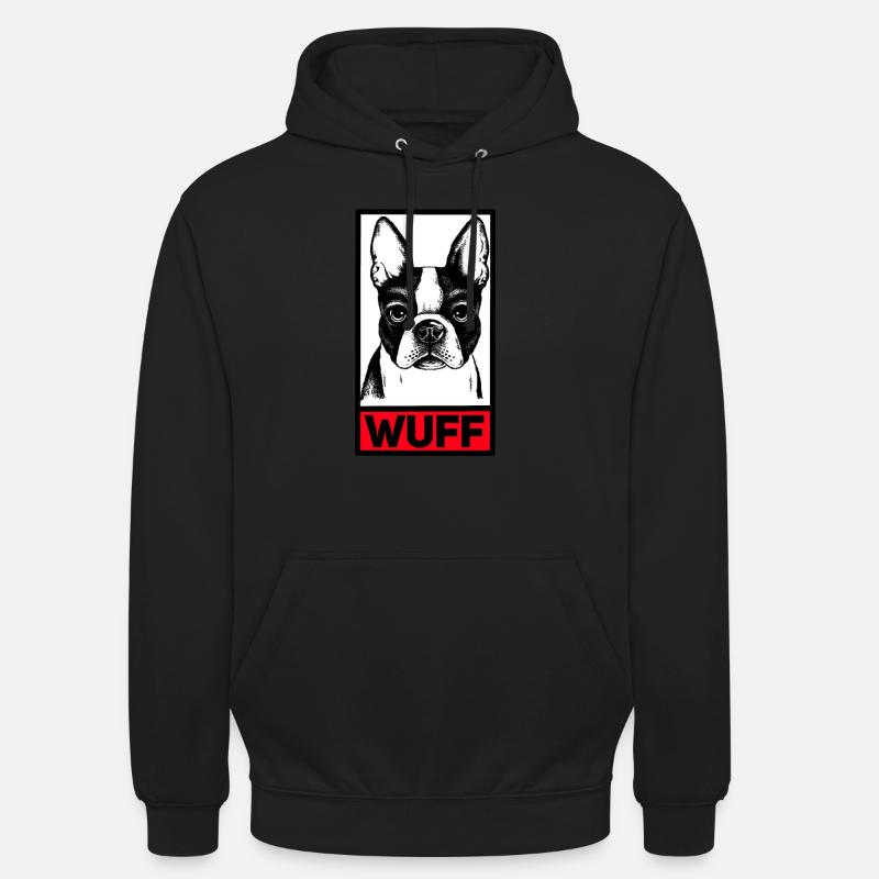 Boston Terrier Wuff - Sweat-shirt à capuche unisexe - noir