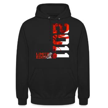 15. GEBURTSTAG 15 JAHRE LIMITED EDITION 2011 - Unisex Hoodie - Schwarz - Vorne - Alina (178cm) & Michal (187cm)