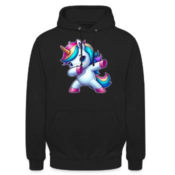 Unicorn Dab Unicorns Gift - Unisex Hoodie - black - Front - Alina (178cm) & Michal (187cm)