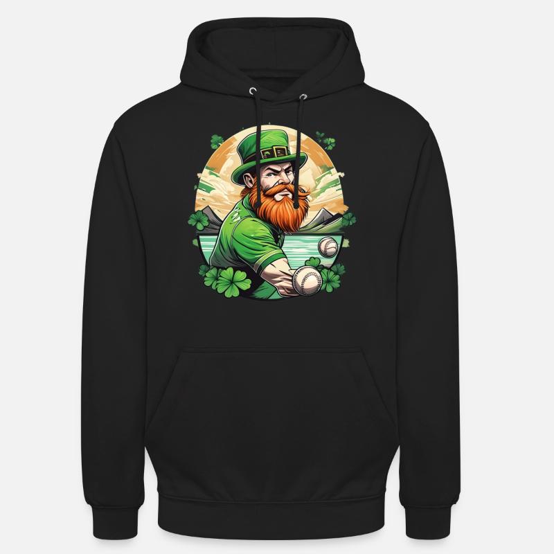 St. Patrick’s Day Shamrock Baseball - Sweat-shirt à capuche unisexe - noir
