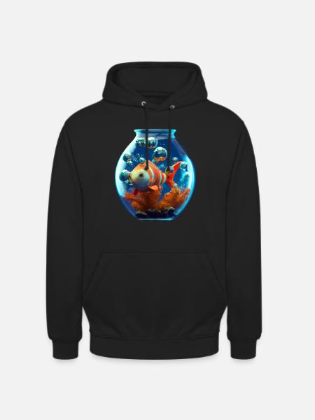 Goldfish in a fishbowl - Unisex Hoodie - black