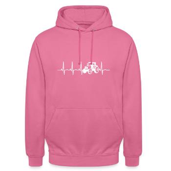 ferme tracteur tracteur EKG tracteur Bauer - Sweat-shirt à capuche unisexe - rose - Devant - Alina (178cm) & Michal (187cm)