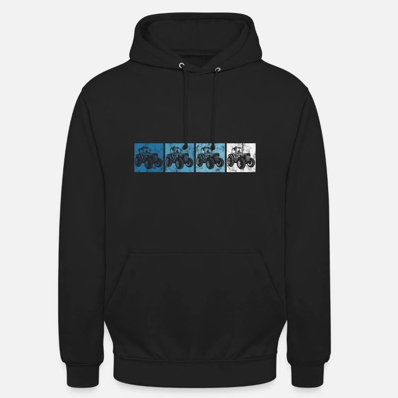 Tracteurs tracteurs tracteurs tracteurs retro - Sweat-shirt à capuche unisexe - noir